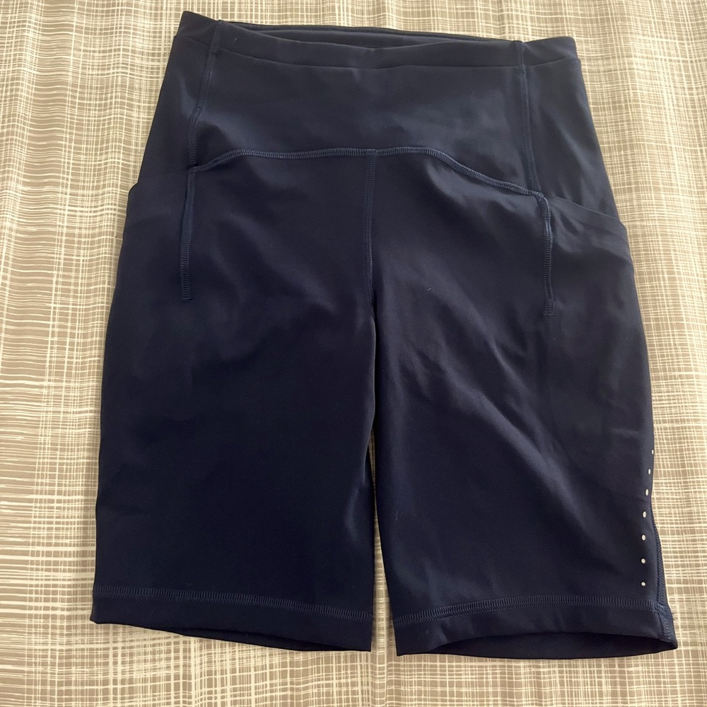 Dark blue lululemon biker shorts